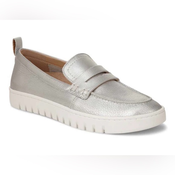 Vionic Metallic Silver Loafers - Picture 2 of 14